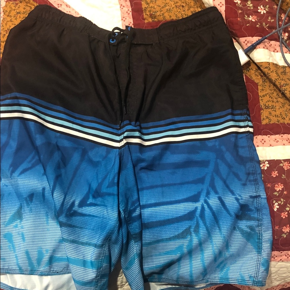 Stylish Black and Blue Men's Board Shorts